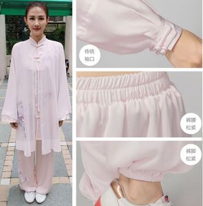 Dessin coloré de qualité supérieure personnalisée Magnolia Flower Femmes Arts martiaux Vêtements Wushu Uniformes Wushu Tai Chi Taiji