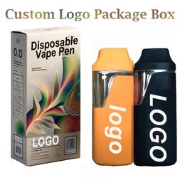 Stylo Vape personnalisé 1 ml 2 ml Pod jetables E-cigarettes huile épaisse stylos vaporisateur vides rechargeable 280 mAh batterie logo personnalisé affichage boîtes d'emballage sacs Mylar