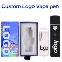 Pen de vape personalizado 1 ml 2ml pod hologry box box cigarrillos desechables logotipo personalizado de aluminio dorado aceite grueso grueso recargable vaporizador de batería de 280 mAh de 280 mAh