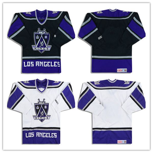 Vintage personnalisé 1999-02 LA KINGS # 20 Luc Robitaille CCM JERSEY # 4 Rob Blake Home Away Black White Hockey Jerseys N'importe quel numéro de nom cousu S-5XL