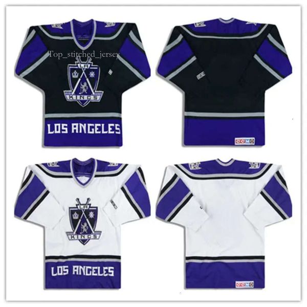 Vintage personnalisé 1999-02 LA KINGS 20 Luc Robitaille CCM JERSEY 4 Rob Blake Home Away Maillots de hockey blanc noir n'importe quel numéro de nom Ed S-5XL 9632