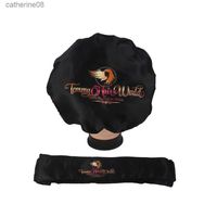 Bonnet de sommeil en satin, grand chapeau en soie à large bande élastique  bonnet de nuit pour femmes filles pour protéger les cheveux (3PC) 
