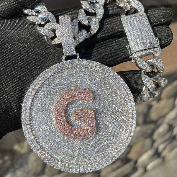 Testeur de diamant personnalisé Vvs Moissanite Pass, fabricant de bijoux Hip Hop, pendentif avec nom et lettre glacés