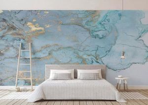 Fond d'écran personnalisé pour murs fonds d'écran PO personnalisés 3D stéréo en marbre bleu peintures murales Papel de Parede6817786
