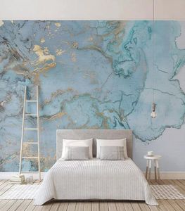 Fond d'écran personnalisé pour murs Fonds d'écran PO personnalisés 3D stéréo en marbre bleu peintures murales Papel de Parede5910567