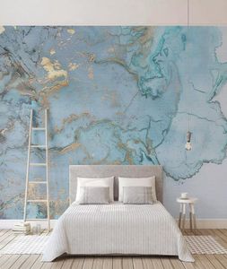 Fond d'écran personnalisé pour murs fonds d'écran PO personnalisés 3D stéréo en marbre bleu peintures murales Papel de Parede5725294