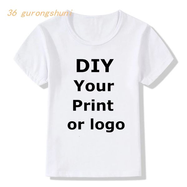Personnalisé votre nom imprimer t-shirt garçons filles votre propre design diy po kids vêtements d'été tops blanc tshirt 240430