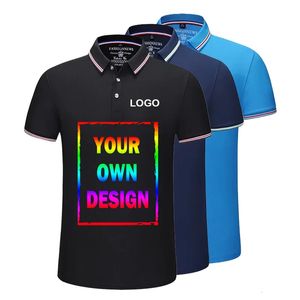 Aangepaste diy shirtontwerp met gedrukt voor mannen en dames casual Polo advertentie met korte mouwen advertentieteam top 240408