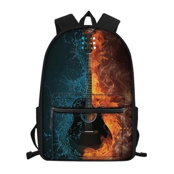 Personnalisé guitare imprimé enfants sacs d'école filles garçon sacs à dos adolescents étudiants livre sac personnalisé femmes voyage Backpack332O