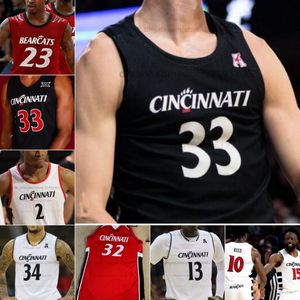 Customzied Josh Reed College Cincinnati Bearcats basketbaltrui Custom Elke naam Nummer Heren Dames Jeugd Jerseys ALLE GESTIKT CJ Anthony Jamille Reynolds Lang