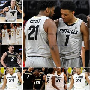 Customzied KJ Simpson NCAA Colorado Buffaloes College Basketball Jerseys Mens vrouwen Jeugd allemaal Julian Hammond III Cody Williams Javon Ruffin Bangot Dak