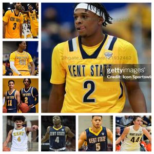 Customzied Reggie Bass Kent State Golden Flashs Basketball Jersey Mens Women Youth Tous Tyem Freeman Chris Payton Jr. Julius Rollins Voncameron Davis