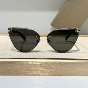 Lente de corte gafas de sol de ojo de gato dorado sin borde de humo negro gafas de sol diseñador gafas sombras de verano lunettes de soleil uv400 gafas
