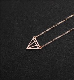 Couper la ligne plate ouverte Triangles Collier diamant minimaliste Simple Geométrique Polygone Hexagon Colliers de cône Rhombus 8102308