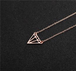 Couper la ligne plate ouverte Triangles Collier de diamant minimaliste Simple Geométrique Polygone Hexagon Colliers de cône Rhombus 9742870