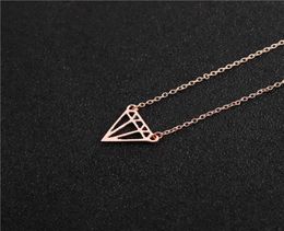 Couper la ligne plate ouverte Triangles Collier de diamant minimaliste Simple Geométrique Polygone Hexagon Colliers de cône Rhombus 7788691