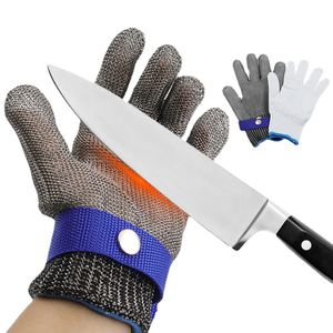 Gant résistant aux coupures, durable, antirouille, coupe fiable, maille en acier inoxydable, gants en fil métallique pour la transformation de la viande, coupe des aliments (X-Large)