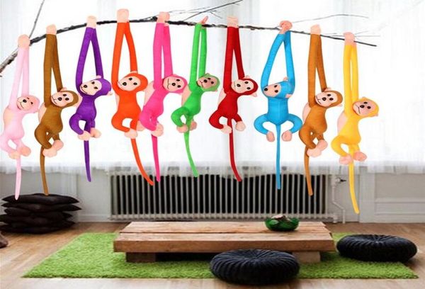 Mignon 10 couleurs 60 cm Long bras singe du bras à la queue jouets en peluche coloré singe rideaux singe peluche Animal Doll3048741