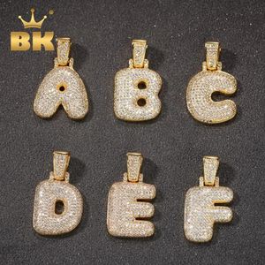 Lindo 26 Letras de palabras en inglés Colgante A-Z Collares Burbuja Letras iniciales Una sola palabra Cubic CZ Hiphop Joyería Regalos de moda 240115