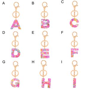 Leuke 26 letters hars sleutelhangers voor vrouwen Nederlandse alfabet hanger sleutelhanger glitter sleutelhangers ringen charms handtas