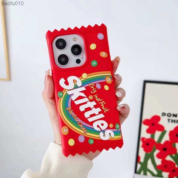 Mignon 3D Fruité Skittles Candy et Takis Lime Chips Snacks Coque de téléphone pour iPhone 14 13 12 Mini 11 Pro XS Max X XR Couverture arrière souple L230619