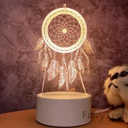 Mignon 3d Night Lampe Bureau Night Light Boys and Girls Holiday Valentin's Day Gift Wedding Decorative Bedroom Bedside Table Lampe