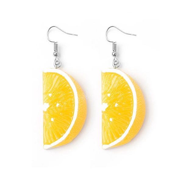 Mignon 3D Orange fruits tranches résine breloques balancent boucle d'oreille femmes été mode bijoux à bricoler soi-même accessoires boucle d'oreille cadeaux