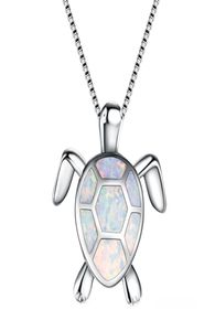 Collier de tortue opale mignon 4 couleurs pour femmes colliers pendentifs remplis de platine cadeau pour les amoureux chain de pull7304534