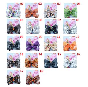 Jojo Siwa – pinces à cheveux avec ruban, 5 pouces, avec carte, 18 styles, os de citrouille d'halloween, nœuds pour bébé fille, accessoires de fête