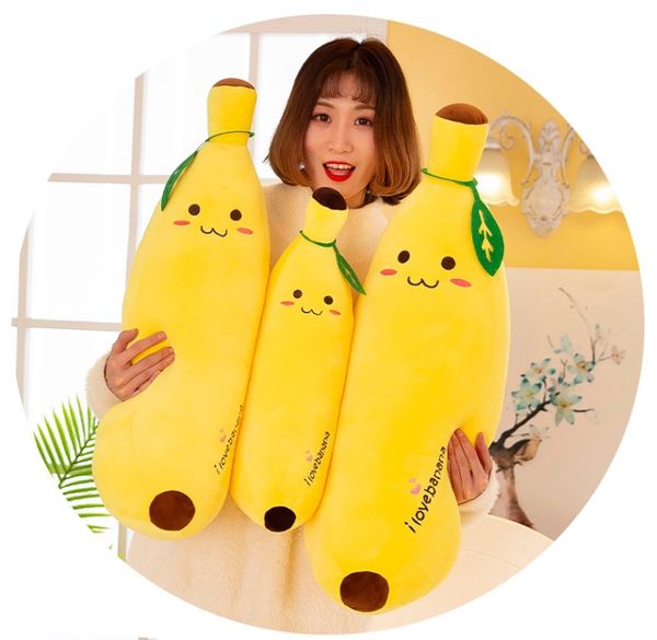 Mignon 50 cm super doux banane poupée en peluche, oreiller de traversin de fruits en peluche de coton, ornement, enfant de Noël, cadeau d'anniversaire de fille, décoration 3-3