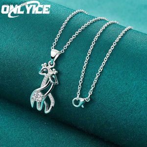 Leuke 925 Sterling Zilveren Ketting Voor Vrouwen Man Bruiloft 1630 Inch Zirkoon Twee Giraffen Hanger Mode-sieraden Kerstcadeaus L230704