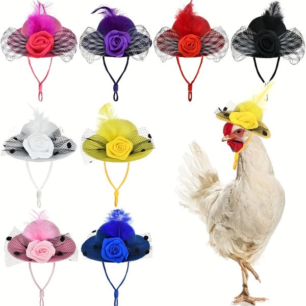 Chapeau de poulet mignon et confortable pour bébé avec sangle réglable pour costume d'animal et déguisement amusant.