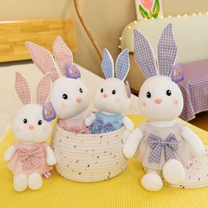 Poupée de lapin mignonne et fraîche en peluche poupée de lit de couleur féminine pour dormir avec