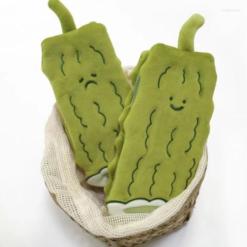 Sevimli ve komik peluş kalem çantası Japon Instagram Yeşil Depolama Çirkin Kırtasiye Kutusu Acı Kavun