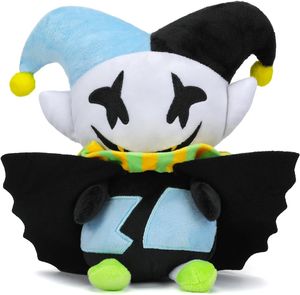 Leuke en zachte 9,8-inch cartoon clown pluche speelgoed het beste voor kinderen met Kerstmis en Halloween (zwart en wit)