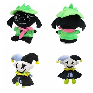 Leuke en zachte 9,8-inch cartoon pluche speelgoed, het beste voor kinderen met Kerstmis en Halloween (Black Green) Ralsei pluche zwart-wit clown plushie