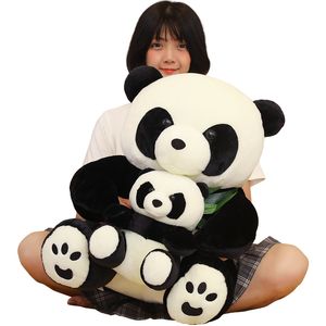 Leuke Animal Bamboo Panda Pop Pluche Speelgoed Grote Nationale Treasure Hug Bear voor Meisje Kids Verjaardagscadeau Woninginrichting 60x40cm DY50750