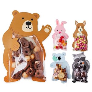 Leuke Dier Bear Rabbit Koala Candy Bags Wenskaarten Cookie Tassen Gift Tassen Baby Shower Verjaardag Party Decoratie