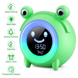 Jobe d'alarme enfant mignon Sleep Sleep Digital réveil coloré de nuit de nuit snooze de température sieste tempête de sieste