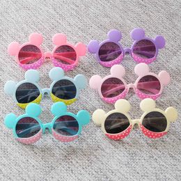 Mignon animal usine lunettes enfants taille belle souris lunettes de soleil garçon et fille souris lunettes de soleil