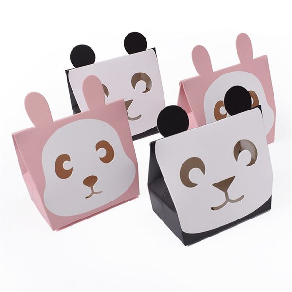 Mignon Animal Panda lapin sacs à bonbons sacs à biscuits sacs-cadeaux cartes de voeux bébé douche fête d'anniversaire boîte à bonbons CT0242