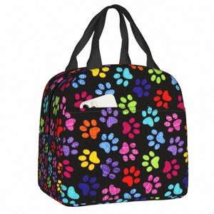 schattig dieren huisdier pootpatroon lunchzak thermische koeler geïsoleerde lunchbox voor studentenschool werk picknick picknick voedseltas tassen x2zj#