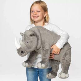 Jouet en peluche rhinocéros mignon gros simulation douce rhinocéros poupée enfant enfant cadeau d'anniversaire 31 pouces 80cm