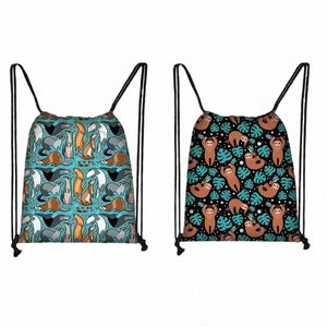 Leuke Dierenluiaard Print Tasje Lama Dames Opbergtas Vrouwen Winkeltassen Tiener Jongens Meisjes Rugzak Boekentas W2ut #