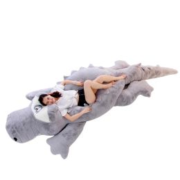Schattige dieren grote simulatie krokodil huid pluche speelgoed jumbo alligator cover voor meisje kinderen speelgoed 118inch 87inch