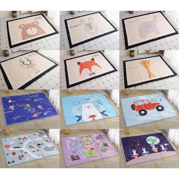 Animaux mignons renard girafe cerf éléphant bébé antidérapant tapis de jeu ramper tapis tapis tapis enfants chambre décor tapis style nordique jouets LJ201113