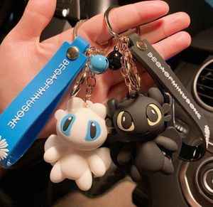 Leuke animatie sieraden Keychain Dragon Series PVC Key Ring Accessories Kids Birthday Gift