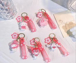 Animation mignonne Kuromi Anrio Jewelry Keychain Pink Beautiful Pvc Key Ring Accessories7430913