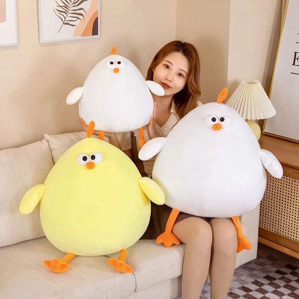 Lindo anime grasa de pollo peluche juguetes de peluche de animales de gaviota colada grande almohada gran muñeca para bebés regalos de felpa para niños 240507