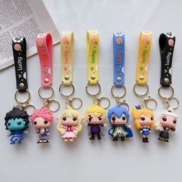 Mignon Anime Porte-clés Charme Porte-clés Fob Pendentif Belle Fille Américaine Queue De Gobelin Poupée Couple Étudiants Personnalisé Créatif Saint Valentin Cadeau A8 UPS